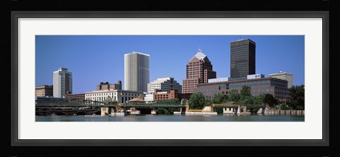 Framed Buildings at the waterfront, Genesee River, Rochester, Monroe County, New York State Print