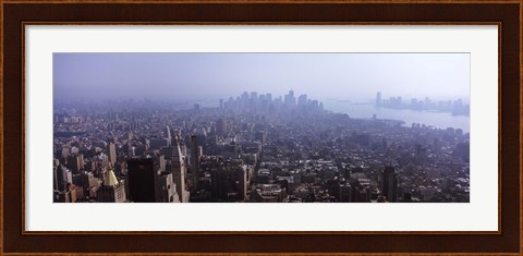 Framed Hazy view of Manhattan Print