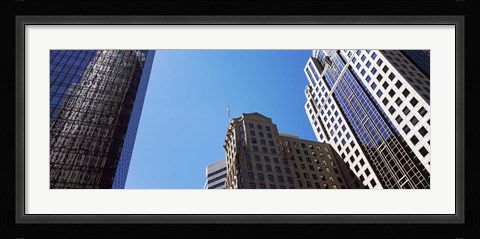 Framed Low angle view of skyscrapers in a city, Charlotte, Mecklenburg County, North Carolina, USA 2011 Print