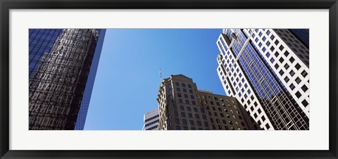 Framed Low angle view of skyscrapers in a city, Charlotte, Mecklenburg County, North Carolina, USA 2011 Print