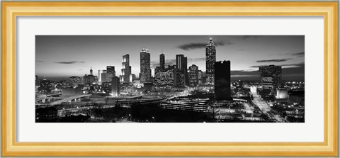 Framed Atlanta skyline in black and white, Georgia, USA Print