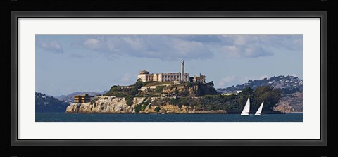 Framed Prison on an island, Alcatraz Island, San Francisco Bay, San Francisco, California Print