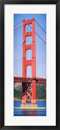 Framed Suspension bridge tower, Golden Gate Bridge, San Francisco Bay, San Francisco, California, USA Print