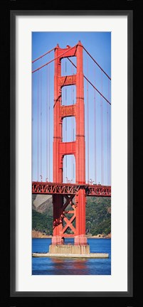 Framed Suspension bridge tower, Golden Gate Bridge, San Francisco Bay, San Francisco, California, USA Print