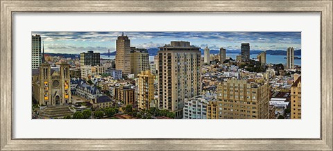 Framed Buildings in a city looking over Pacific Heights from Nob Hill, San Francisco, California, USA 2011 Print