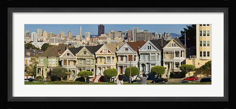 Framed Famous row of Victorian Houses called Painted Ladies, San Francisco, California, USA 2011 Print