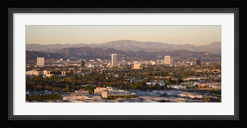 Framed Buildings in a city, Miracle Mile, Hayden Tract, Hollywood, Griffith Park Observatory, Los Angeles, California, USA Print