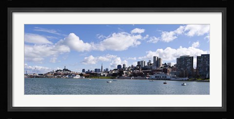 Framed Skyscrapers, Transamerica Pyramid, Ghirardelli Building, Coit Tower, Marina Park, San Francisco, California, USA Print