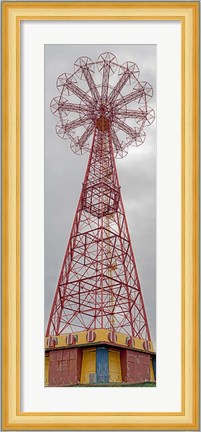 Framed Parachute Jump Tower along Riegelmann Boardwalk, Long Island, Coney Island, New York City, New York State, USA Print