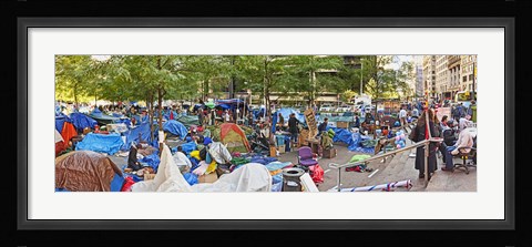 Framed Occupy Wall Street at Zuccotti Park, Lower Manhattan, Manhattan, New York City, New York State, USA Print