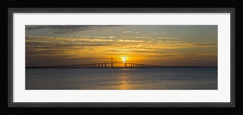 Framed Sunrise over Sunshine Skyway Bridge, Tampa Bay, Florida, USA Print