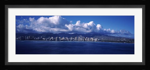 Framed City at the waterfront, Waikiki, Honolulu, Oahu, Hawaii, USA Print