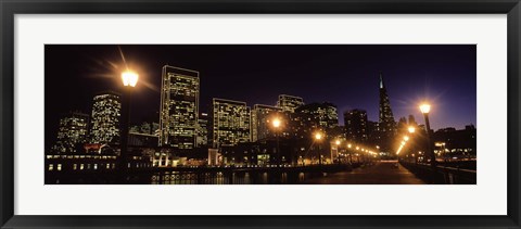 Framed San Francisco Skyline at Night Print