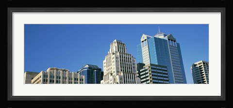 Framed Close up of buildings in Downtown Kansas City, Missouri Print