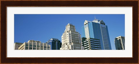 Framed Close up of buildings in Downtown Kansas City, Missouri Print