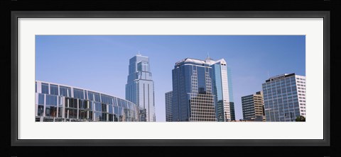 Framed Low angle view of downtown skyline, Town Pavilion, Kansas City, Missouri Print