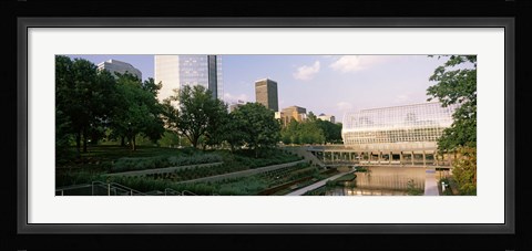 Framed Devon Tower and Crystal Bridge Tropical Conservatory, Oklahoma City, Oklahoma, USA Print