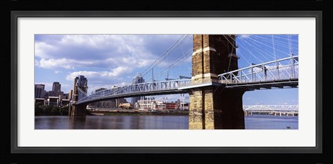 Framed John A. Roebling Bridge across the Ohio River, Cincinnati, Ohio Print