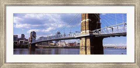 Framed John A. Roebling Bridge across the Ohio River, Cincinnati, Ohio Print