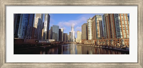 Framed Skyscraper in a city, Trump Tower, Chicago, Cook County, Illinois, USA Print