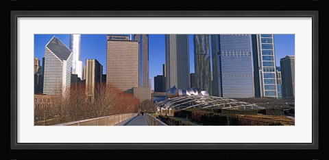 Framed Millennium Park with buildings in the background, Chicago, Cook County, Illinois, USA Print