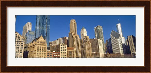 Framed Low angle view of city skyline, Michigan Avenue, Chicago, Cook County, Illinois, USA Print