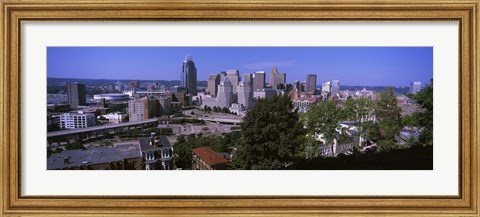Framed Downtown skyline, Cincinnati, Hamilton County, Ohio, USA Print