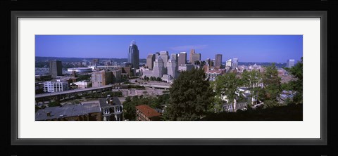 Framed Downtown skyline, Cincinnati, Hamilton County, Ohio, USA Print