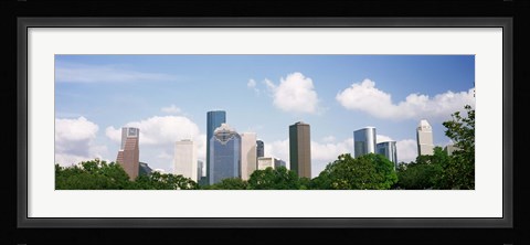 Framed Houston Skyline with Clouds, Texas, USA Print