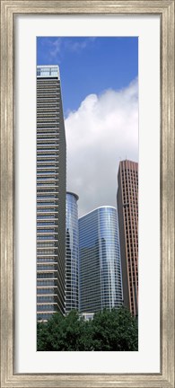 Framed Wedge Tower, ExxonMobil Building, Chevron Building, Houston, Texas Print