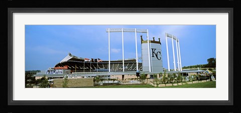 Framed Baseball stadium in a city, Kauffman Stadium, Kansas City, Missouri Print