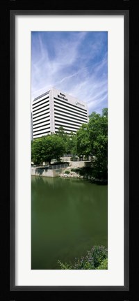 Framed Building at the waterfront, Qwest Building, Omaha, Nebraska, USA Print