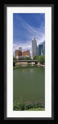 Framed Buildings at the waterfront, Omaha, Nebraska (vertical) Print