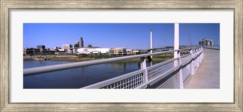 Framed Bridge across a river, Bob Kerrey Pedestrian Bridge, Missouri River, Omaha, Nebraska, USA Print