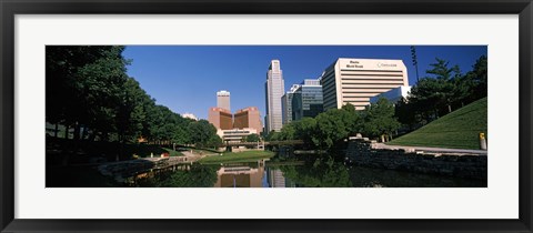 Framed Buildings at the waterfront, Qwest Building, Omaha, Nebraska Print