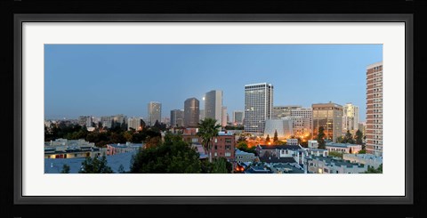 Framed Skyline at dawn, Oakland, California, USA Print