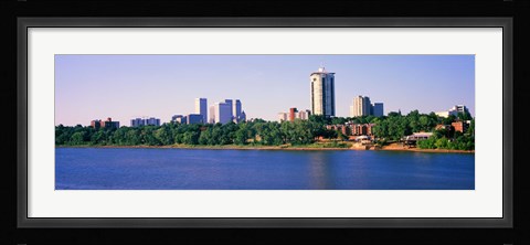Framed Buildings at the waterfront, Arkansas River, Tulsa, Oklahoma Print