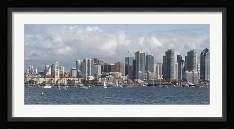 Framed Cloudy Sky Over San Diego Print