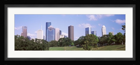 Framed Downtown skylines, Houston, Texas Print