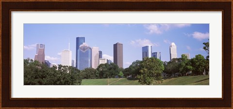 Framed Downtown skylines, Houston, Texas Print