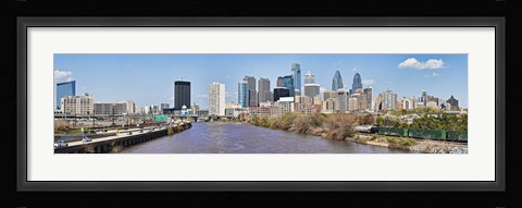 Framed Skyscrapers in a city, Liberty Tower, Comcast Center, Philadelphia, Pennsylvania, USA Print