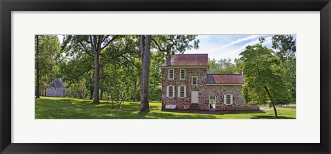 Framed Facade of a building, Washington&#39;s Headquarters, Valley Forge National Historic Park, Philadelphia, Pennsylvania, USA Print