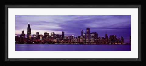 Framed Chicago in Purple Print
