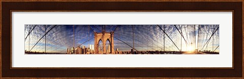 Framed Details of the Brooklyn Bridge, New York City, New York State, USA Print