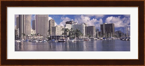Framed Downtown Honolulu, Oahu, Hawaii, USA Print