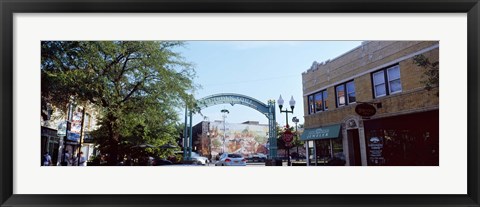 Framed Street scene, Lincoln Square, Chicago, Cook County, Illinois, USA Print