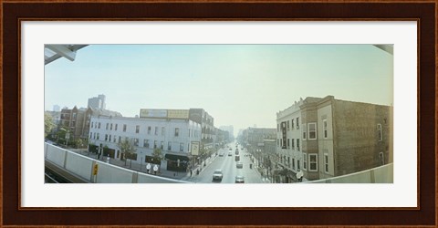 Framed City viewed from a railroad platform, Lakeview, Chicago, Cook County, Illinois, USA Print