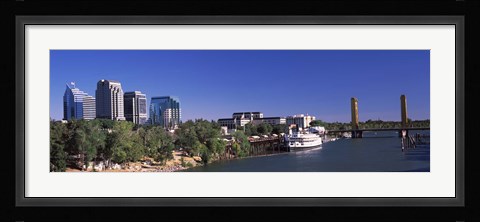 Framed Downtown and Tower Bridge, Sacramento, CA, USA Print