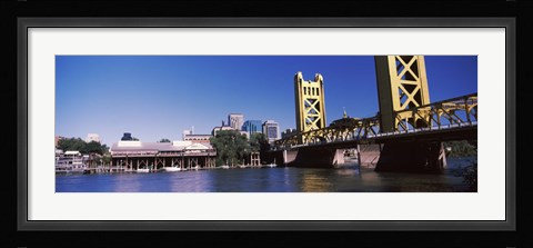 Framed Tower Bridge, Sacramento, CA, USA Print