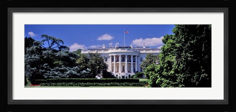 Framed Facade of the government building, White House, Washington DC, USA Print